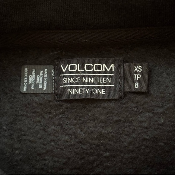 Volcom Black Burned Down Embroidered Flower Hoodie Women’s XS - Picture 10 of 12